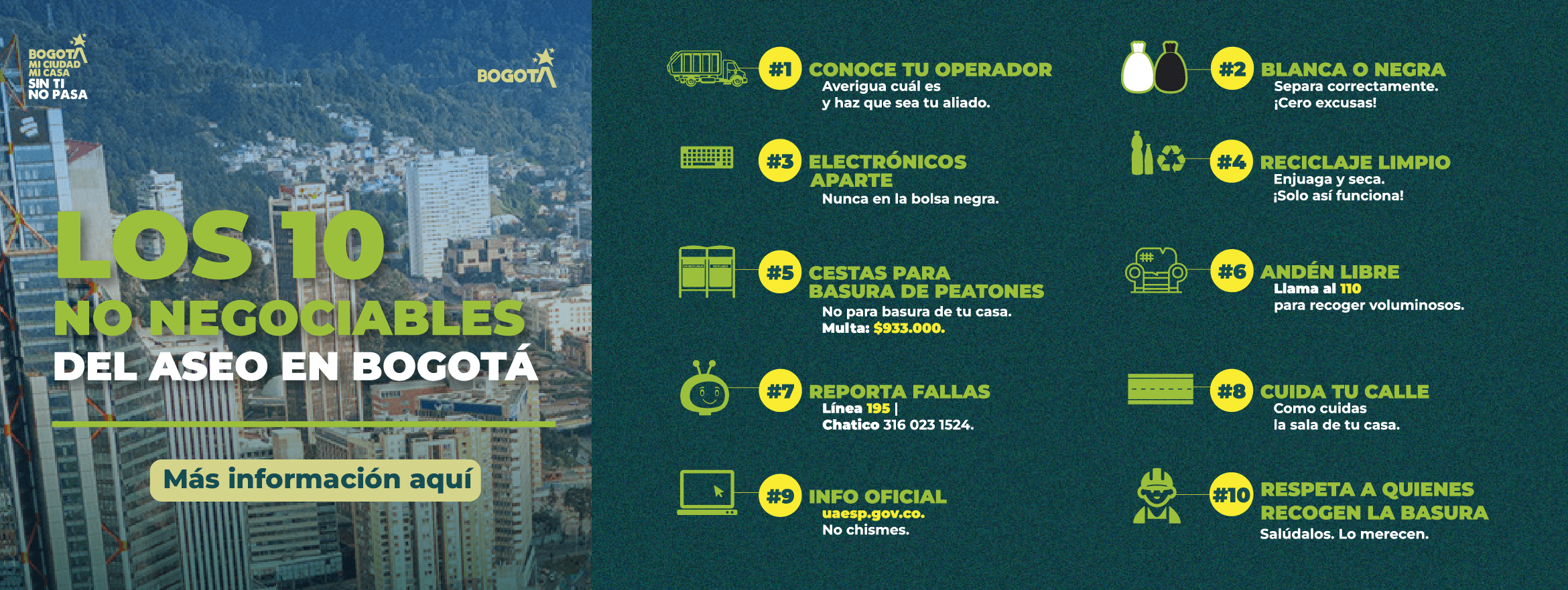 !0 no negociables del aseo en Bogotá